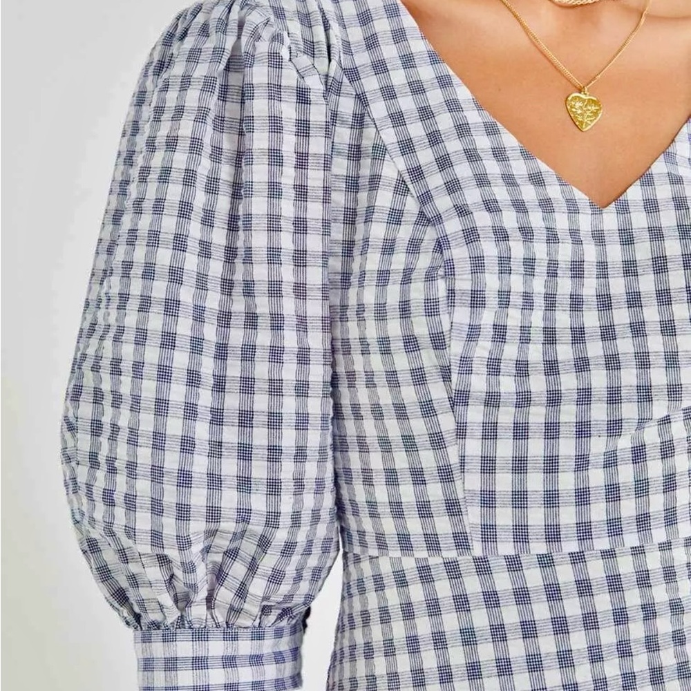Urban Outfitters Puff Sleeve Gingham Dress. Size Small. NWT. - Picture 3 of 11